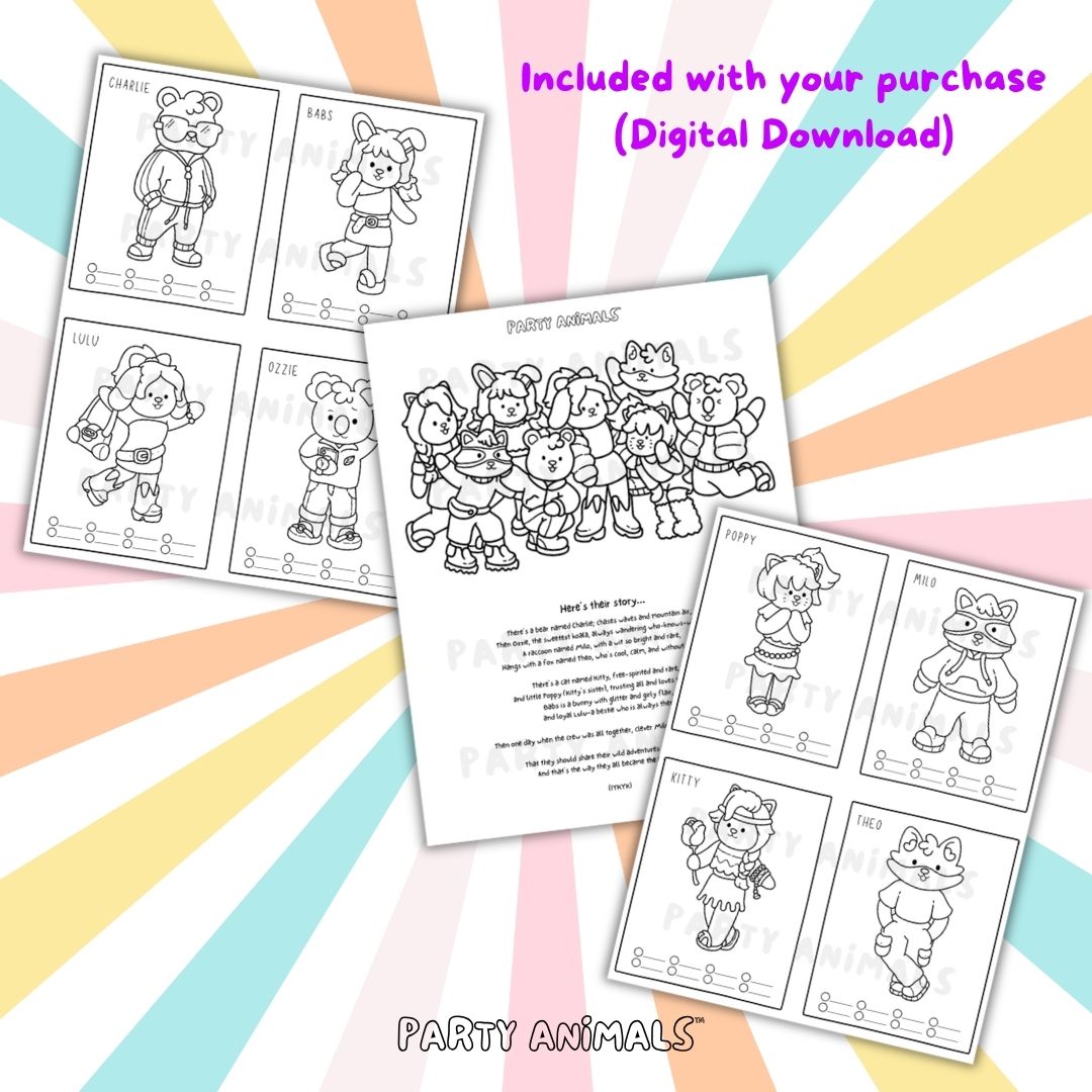 Party Animals Character Swatch Cards (Digital Download)