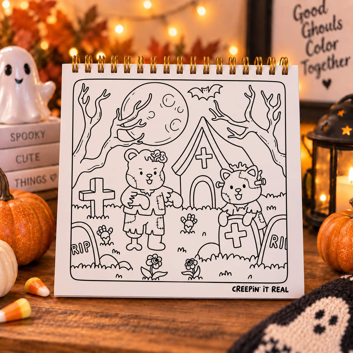 The Boo Crew Spiral-bound Coloring Book