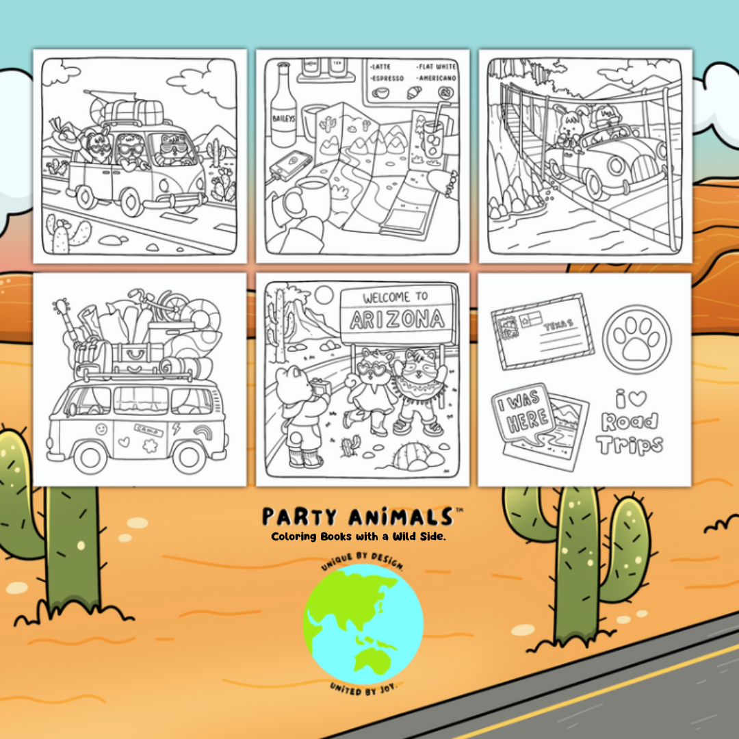 Road Trippin' Spiralbound Coloring Book