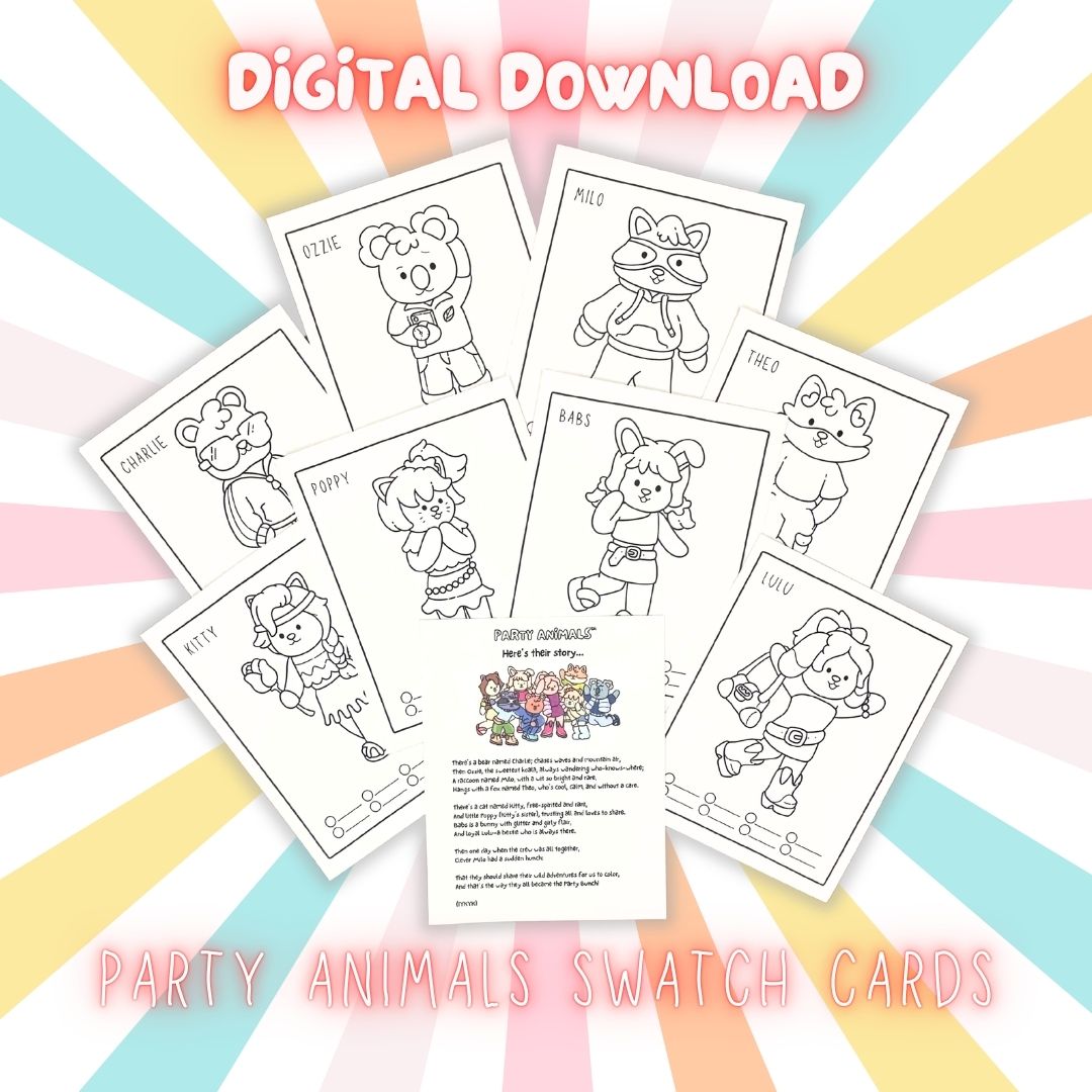 Party Animals Character Swatch Cards (Digital Download)