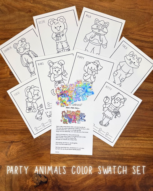 Party Animals Character Swatch Cards