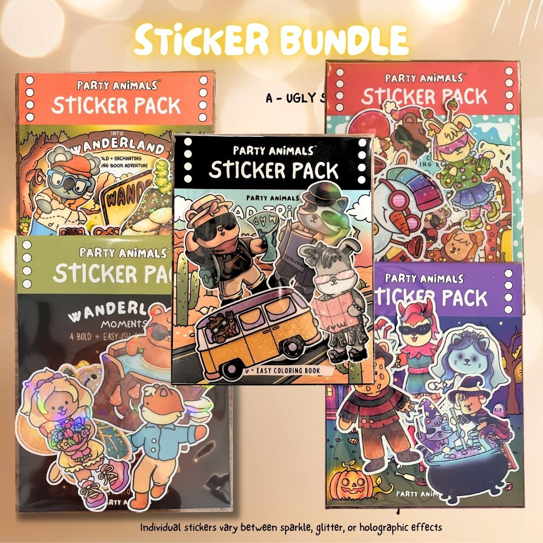 Party Animals Premium Holographic Sticker Packs