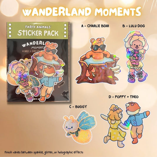 Party Animals Premium Holographic Sticker Packs
